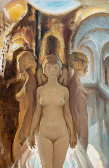 Malerei mit dem Titel "Mirror" von Yevgen Piskunov, Original-Kunstwerk, Öl