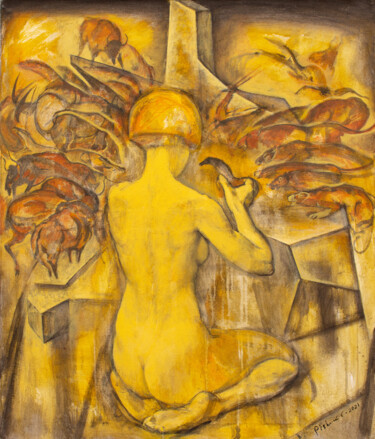 Pittura intitolato "Creation" da Yevgen Piskunov, Opera d'arte originale, Olio