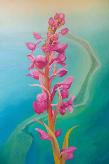 Painting titled "Wild ochid. Kinburn…" by Yevheniia Kozlianinova, Original Artwork, Oil