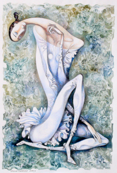 Painting titled "Ballet dancer" by Anatoly Yevseyenko, Original Artwork, Acrylic