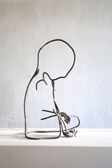 Sculpture titled "Le temps des billes" by Yez, Original Artwork, Metals