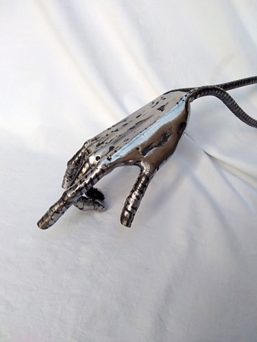 Sculpture titled "Etude de main 2" by Yez, Original Artwork, Metals