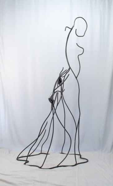 Escultura intitulada "Belle de minuit" por Yez, Obras de arte originais, Metais