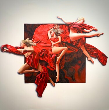 Peinture intitulée "CHARM OF RED" par Yiğit Dündar, Œuvre d'art originale, Huile