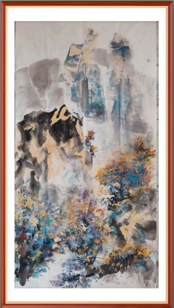 Painting titled "闲人空山幽" by Yingcai Shi, Original Artwork, Ink