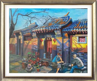 Painting titled "北京" by Yingcai Shi, Original Artwork, Oil