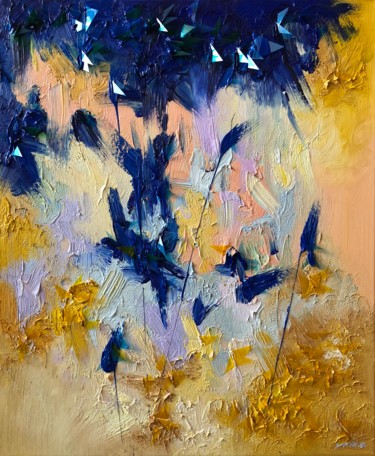 Painting titled "Wulfenite" by Yini Zhao, Original Artwork, Oil