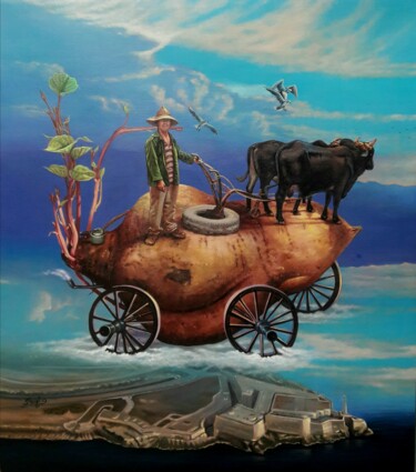 Картина под названием "Génesis" - Yiroshi Toujague Torres, Подлинное произведение искусства, Масло
