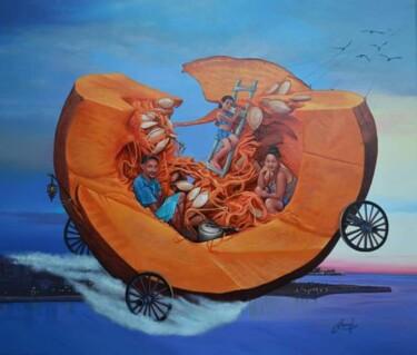 Painting titled "Una vuelta" by Yiroshi Toujague Torres, Original Artwork, Oil