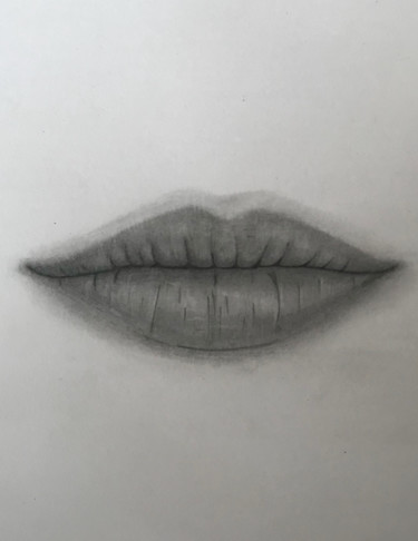 Drawing titled "Realistic lips" by Krushi Reddy, Original Artwork, Graphite