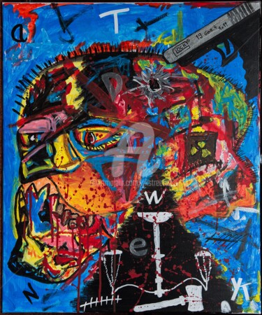 Картина под названием "wanted suicide" - Ykstreetart, Подлинное произведение искусства, Акрил