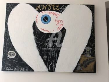 Schilderij getiteld "Angel eye" door Ykstreetart, Origineel Kunstwerk, Acryl