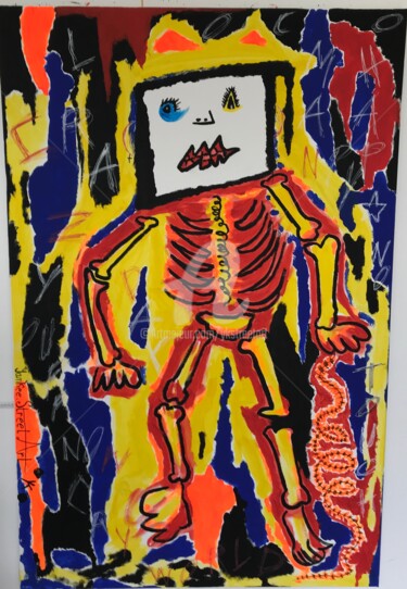 Malerei mit dem Titel "crazy man" von Ykstreetart, Original-Kunstwerk, Acryl