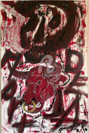 Pintura titulada "La mort du toréador" por Ykstreetart, Obra de arte original, Tinta