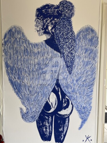Painting titled "Blue angel" by Ykstreetart, Original Artwork, Acrylic