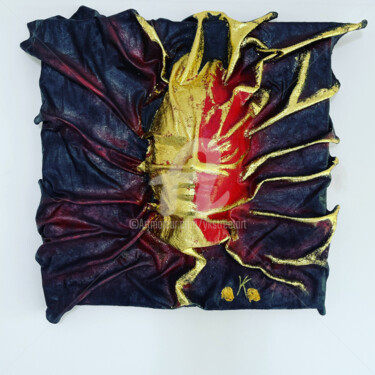 纺织艺术 标题为“Mis ange mis démons” 由Ykstreetart, 原创艺术品, 布