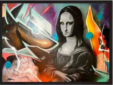 Картина под названием "Mona lisa" - Ynoxe, Подлинное произведение искусства, Рисунок распылителем краски