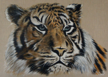 Painting titled "Tiger" by Yoan Rimbault, Original Artwork, Acrylic