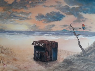 Painting titled "Ara Beach" by Yobe, Original Artwork, Oil