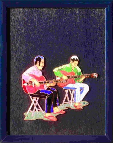 Sculpture intitulée "2 guitares" par Yo, Œuvre d'art originale