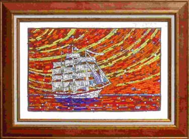 Painting titled "voyageur" by Yo, Original Artwork