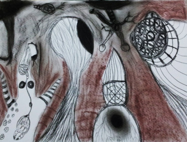 Tekening getiteld "Réunitarisation psy…" door Yog-Sothoth, Origineel Kunstwerk, Houtskool