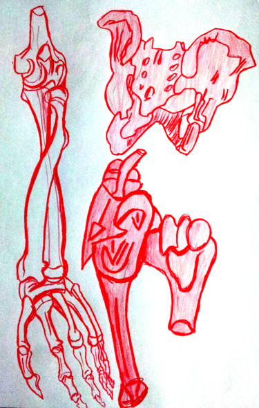 Drawing titled "Anatomie 3" by Yog-Sothoth, Original Artwork, Pencil
