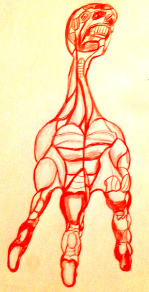 Dessin intitulée "Anatomie 7" par Yog-Sothoth, Œuvre d'art originale, Crayon