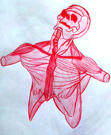 Рисунок под названием "Anatomie6" - Yog-Sothoth, Подлинное произведение искусства, Карандаш