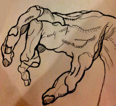 Drawing titled "Anatomie 04" by Yog-Sothoth, Original Artwork, Ballpoint pen