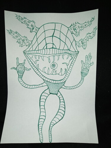 Disegno intitolato "botanical beast" da Yog-Sothoth, Opera d'arte originale, Biro