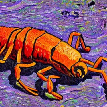 Arte digitale intitolato "a crayfish turns in…" da Yog-Sothoth, Opera d'arte originale, Immagine generata dall'IA