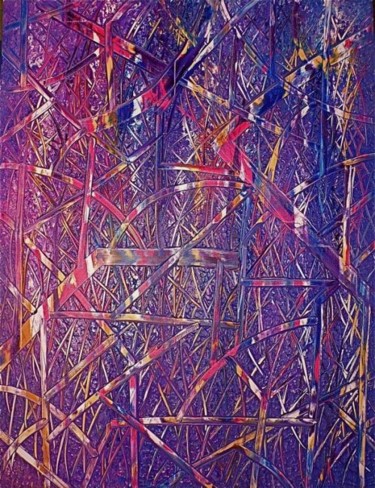Painting titled "ZIG ZAG ACT 2" by Yohan Chiche, Original Artwork, Oil
