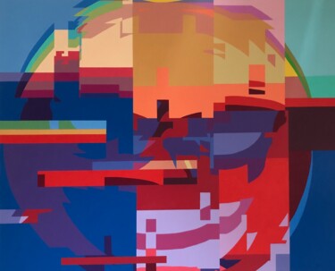 Peinture intitulée "Glitch Smiley" par Yohan Festin, Œuvre d'art originale, Acrylique