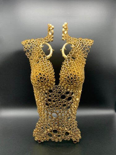 "Eva" Buste femme cuivre gold Sculpture intitulée ""Eva" Buste femme c…" par Yohan Plu, Œuvre d'art originale, Métaux