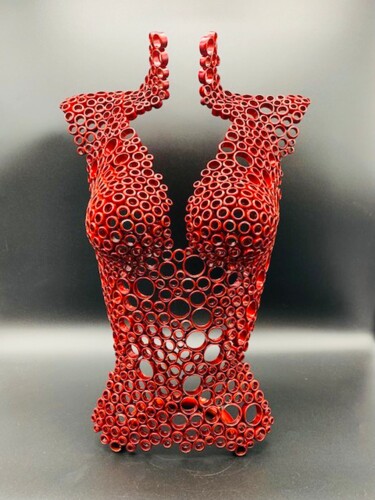 "Estelle candy" Buste femme cuivre rouge candy Sculpture titled ""Estelle candy" Bus…" by Yohan Plu, Original Art, Metals