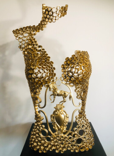 Scultura intitolato ""Edwina" buste réal…" da Yohan Plu, Opera d'arte originale, Metalli
