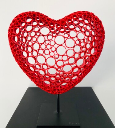 Sculpture intitulée "My big heart" par Yohan Plu, Œuvre d'art originale, Métaux