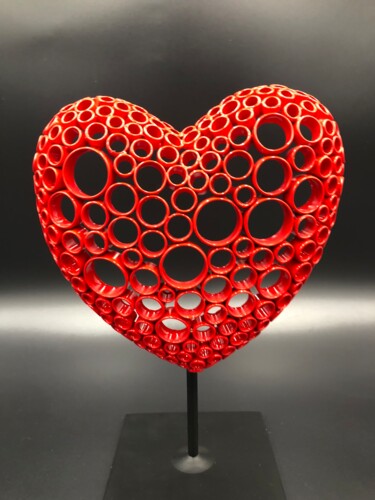 Mon cœur ♥️ Sculpture intitulée "Mon cœur ♥️" par Yohan Plu, Œuvre d'art originale, Métaux