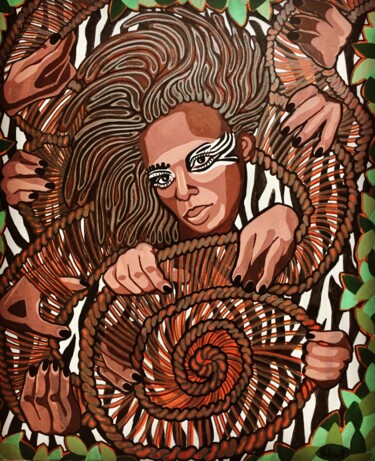 Peinture intitulée "MagalI" par Yohana Louis, Œuvre d'art originale, Acrylique Monté sur Châssis en bois