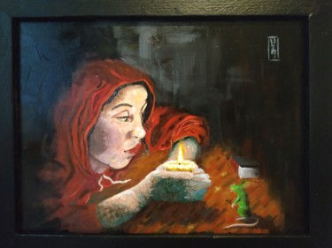 Peinture intitulée "La petite fille et…" par Yo Ct, Œuvre d'art originale, Acrylique Monté sur Châssis en bois