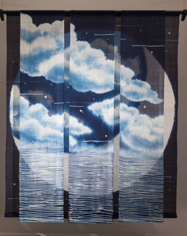 Arte tessile intitolato "Moon Boat" da Yoko Kamitani, Opera d'arte originale, arazzo