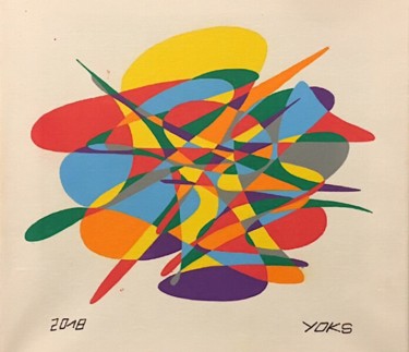 Peinture intitulée "1.1-ChAnGeMeNt;•)" par Yoks, Œuvre d'art originale, Acrylique