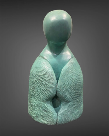 Sculpture titled "Petit bonhomme" by Yolaine Rilhac, Original Artwork, Bronze