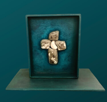 Sculpture titled "Croix III" by Yolaine Rilhac, Original Artwork, Metals