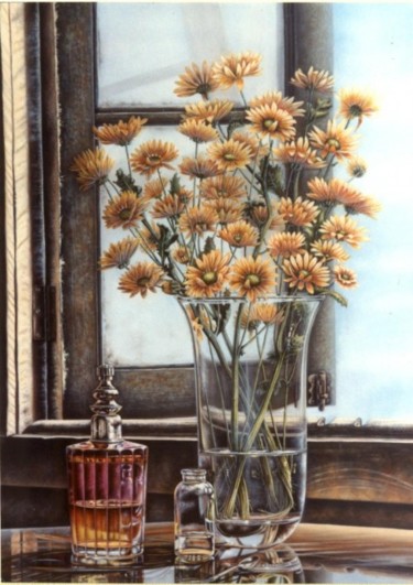 Pintura titulada "Perfume de rosas" por Yolanda Castro Contreras, Obra de arte original
