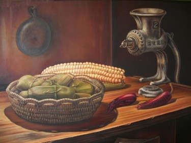 Pintura titulada "Tamales" por Yolanda Castro Contreras, Obra de arte original