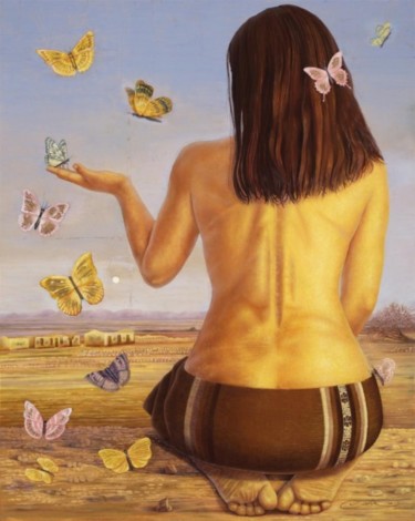 Pintura titulada "Secretos del desier…" por Yolanda Castro Contreras, Obra de arte original
