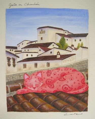 Pintura titulada "La siesta." por Yolanda Castro Contreras, Obra de arte original
