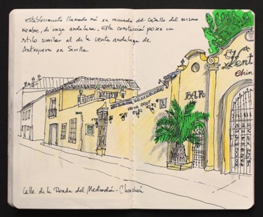 Desenho intitulada "cuaderno / chinchón…" por Yolanda Castro Contreras, Obras de arte originais